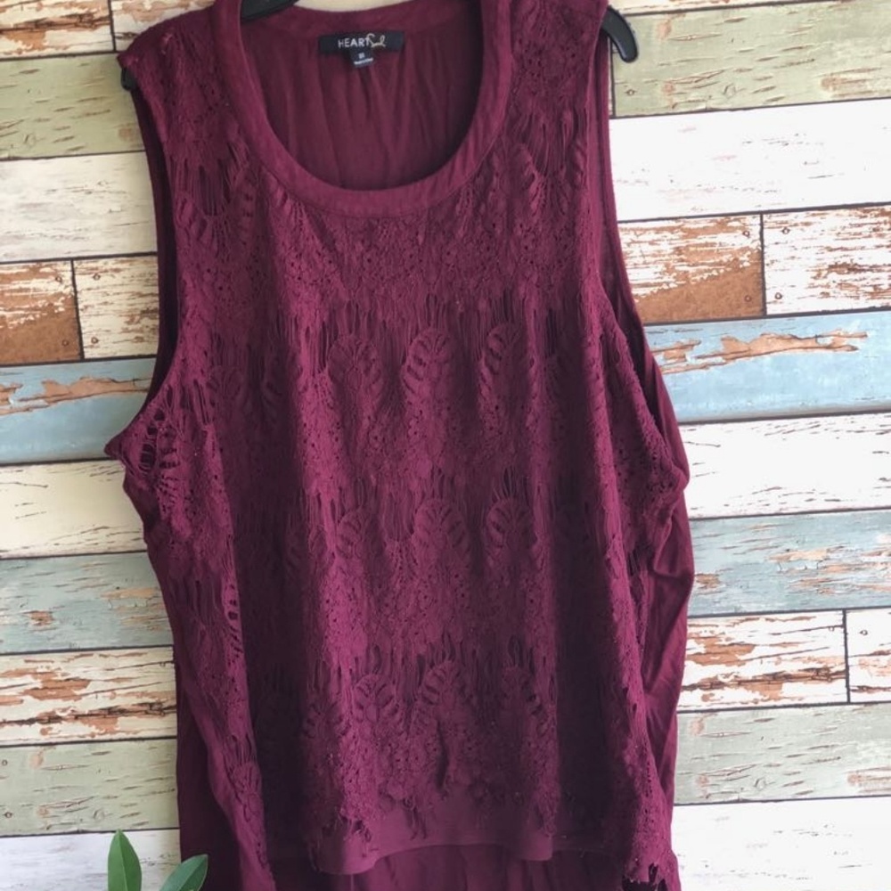 Plus size maroon top - Picture 2 of 3